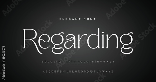 Lettering Minimalist Fashion. Elegant alphabet letters serif font and number. Typography fonts regular uppercase, lowercase.