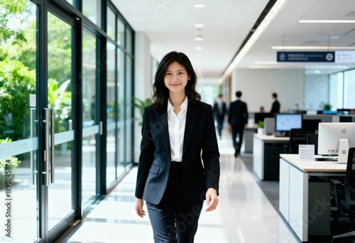 Wallpaper Mural young businesswoman walking in the office Torontodigital.ca