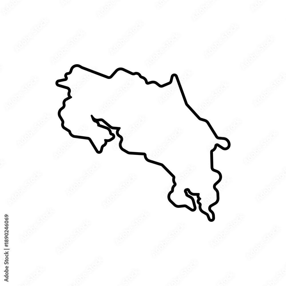 Fototapeta premium Costa Rica map vector logo icon border