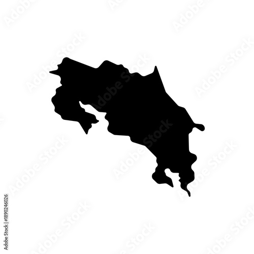 Costa Rica map vector logo icon border