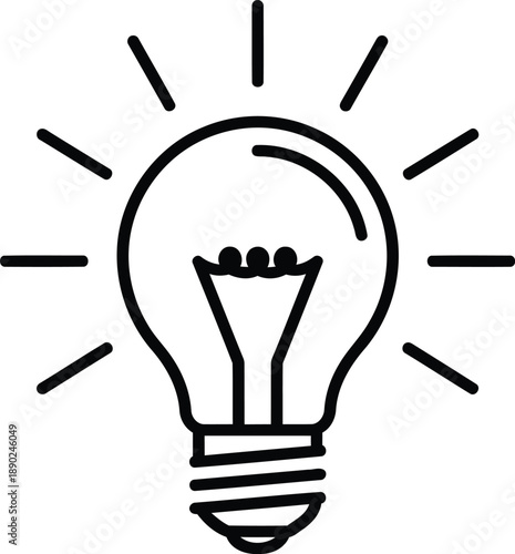 An illuminated light bulb symbolizes innovation creativity and the generation of new solutions