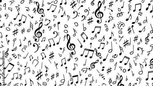 Musical notes pattern background