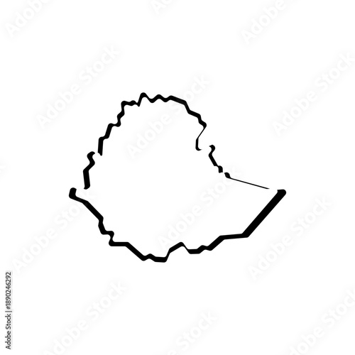 Ethiopia map vector logo icon border