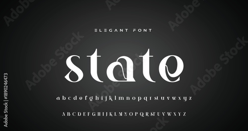 Lettering Minimalist Fashion. Elegant alphabet letters serif font and number. Typography fonts regular uppercase, lowercase.