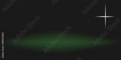 green gradient studio room, abstract background pattern, walls and floor reflect neon lights, dark tones and feel speed of digital technology connected blue-green background. Future technology.