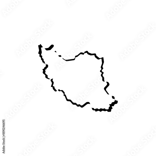 Iran map vector logo icon border
