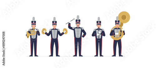 Toy Soldiers with Musical Instruments Standing.