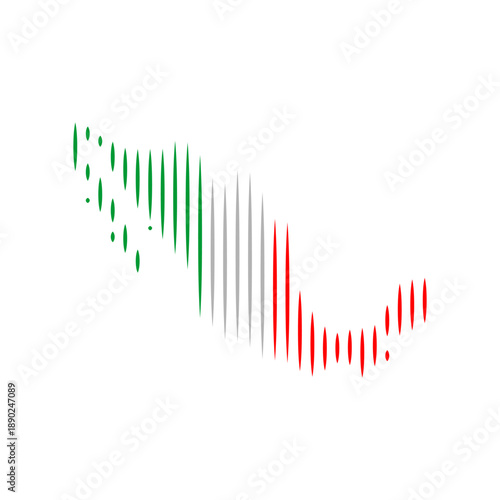 Mexico map vector logo icon border