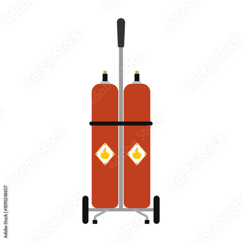 Industrial gas tanks and cylinders illustration set