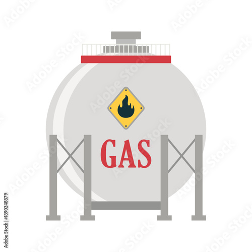 Industrial gas tanks and cylinders illustration set