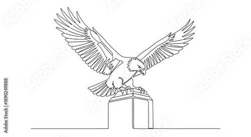 eagle spreading wings on pedestal