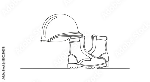 construction helmet and boots