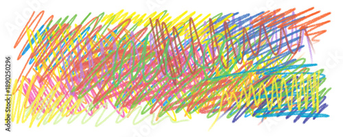 Foto abstract colorful color pencil drawing and scribblings of a child in school isol