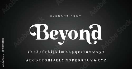 Elegance Luxury wedding alphabet font. Typography elegant classic lettering serif fonts decorative vintage retro for logo. vector illustration