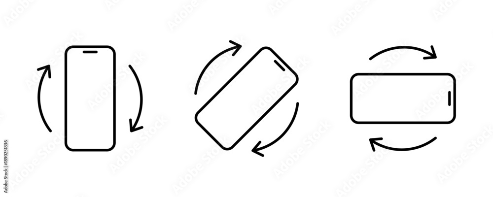 Фотография Smartphone screen rotation icon set