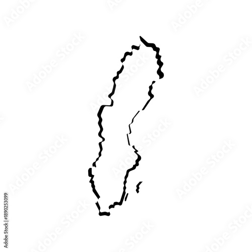 Sweden map vector logo icon border