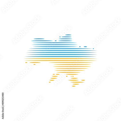 Ukraine map vector logo icon border