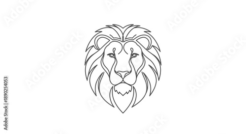 lion head illustration, line art style