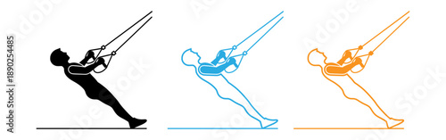 Ziplining silhouette logos