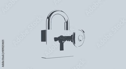 padlock with key, security concept