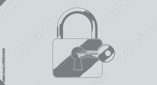 padlock with key, security icon