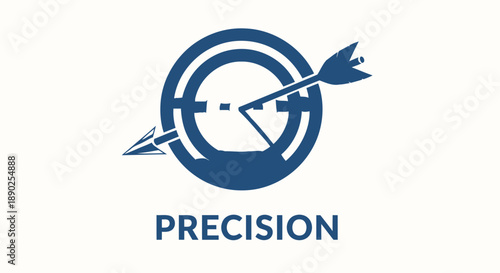 Precision logo with arrow hitting target