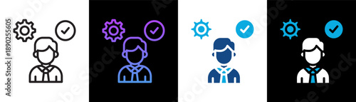 Responsibility Icon Of Line Black And White Style Vector Illustration
