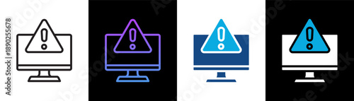 Scareware Icon Of Line Black And White Style Vector Illustration
