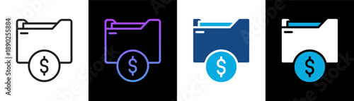 Folder Icon Of Line Black And White Style Vector Illustration
