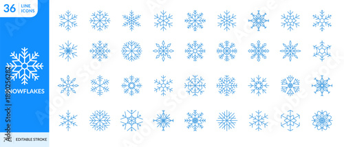 Snow icon set. Snowflakes vector design. Winter symbol. Snowflake icon set