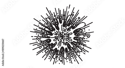 Explosion of abstract lines and shapes in a dynamic illustration