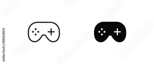 Minimal Gaming Symbol - Stream modern Games - Wireless Controller Icon, Game pad or Joystick Icons  vector, sign, symbol, logo, illustration, editable stroke, flat design style isolated on white