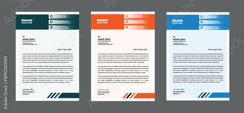 Professional business letter templates with brand name and contact details