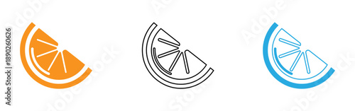Citrus fruit wedge icons