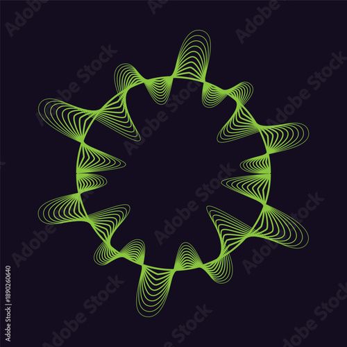 Vector music sound waves. Audio digital equalizer technology, console panel, musical pulse. Dark background