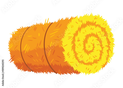 Roll of hay. Round hay bales. Dried haystack isolated on white background. Farming haymow bale hayloft vector illustration, haystack, hayrick