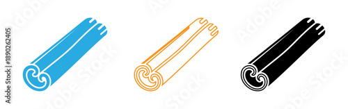 Colorful illustrations of rolled up scrolls