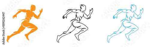 Runner silhouettes in motion