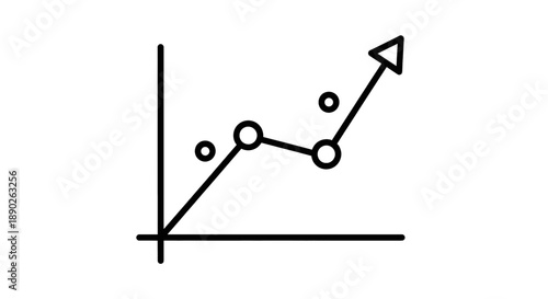 Simple line graph icon representing business growth and data analysis