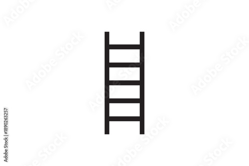 Simple vertical ladder with five rungs for climbing and reaching higher elevations safely