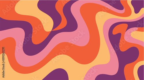 Colorful Abstract Fluid Pattern with Retro Psychedelic Shapes – Vibrant Visual for Art, Design, Decor, and Creative Branding Projects