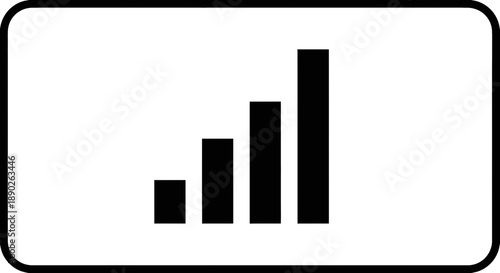 Black and white icon displaying strong wireless network signal strength with four bars