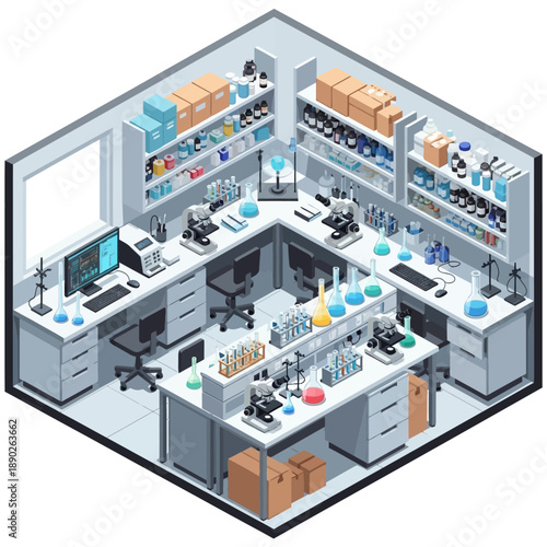Modern Science Laboratory with Advanced Equipment and Supplies.