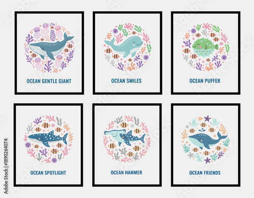 Tropical Wildlife Illustrations, Bright Kids Bedroom Decor