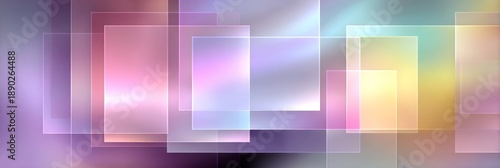 Modern abstract pastel background with layered transparent squares, ideal for branding, tech, or creative marketing visuals