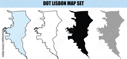 Lisbon Map Set Dot Style background