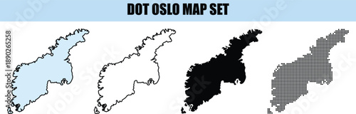 Oslo Map Set Vector Illustration background