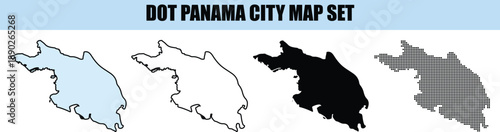 Panama City Map Set Dot Style background
