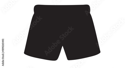 A pair of black shorts on a neutral background from a front viewpoint