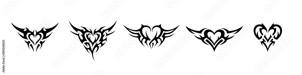 Obraz premium Heart Tattoo Designs Collection